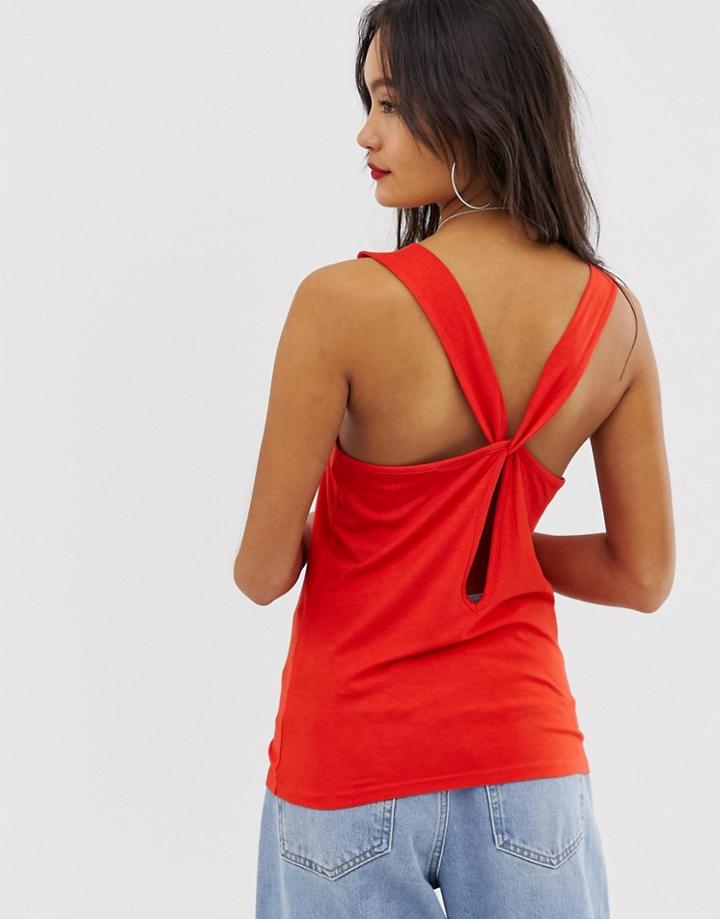Noisy May Twist Back Tank In Red