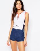 Fila Fitted Crop Top With Zip Front Detail