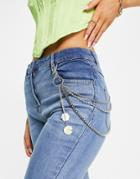Svnx Pants Chain With Daisy Detail In Silver