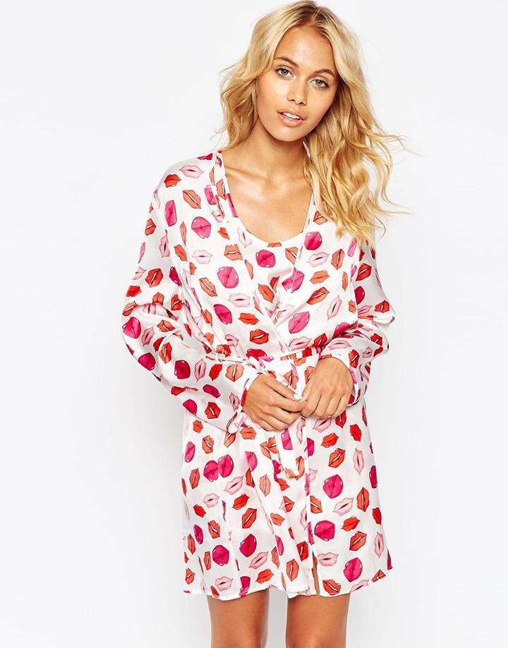 Asos Lips Robe - Multi