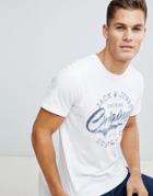 Jack & Jones Logo T-shirt With Vintage Print - White