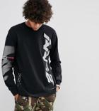 Aape By A Bathing Ape Long Sleeve T-shirt With Reflective Logo - Black