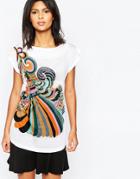 Pussycat London Tunic Dress In Rainbow Print - White