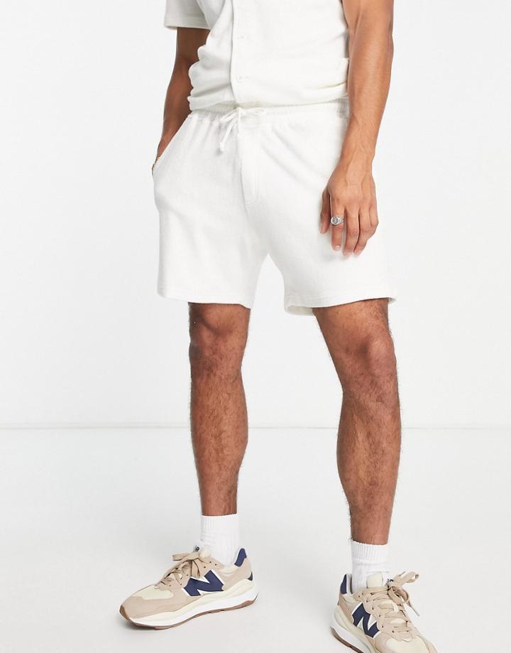 New Look Terrycloth Short In Off White - Part Of A Set