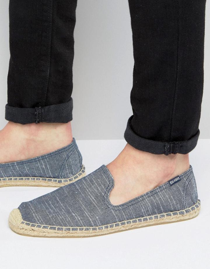 Soludos Chambray Linen Espadrilles - Blue