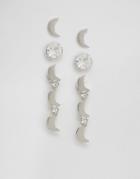 Cara Ny Moon 3 Earring Pack - Silver
