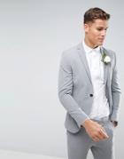 Selected Homme Super Skinny Wedding Suit Jacket With Stretch - Gray