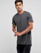 Jack & Jones Plain Longline T-shirt - Gray