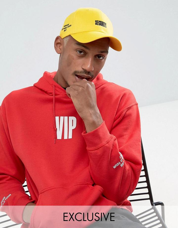Justin Bieber Purpose Tour Security Baseball Cap - Yellow