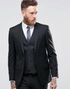 New Look Slim Fit Suit Jacket In Black - Black