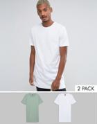 Asos Super Longline T-shirt 2 Pack Save - Multi