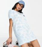 Quiksilver Wave Project Tie Dye T-shirt Dress In Blue Exclusive At Asos-blues