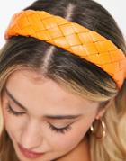 South Beach Woven Headband In Orange-green