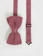 Twisted Tailor Knitted Bow Tie In Dusty Pink