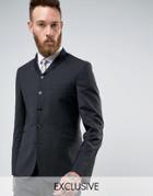 Hart Hollywood Skinny High Break Shawl Suit Jacket - Black