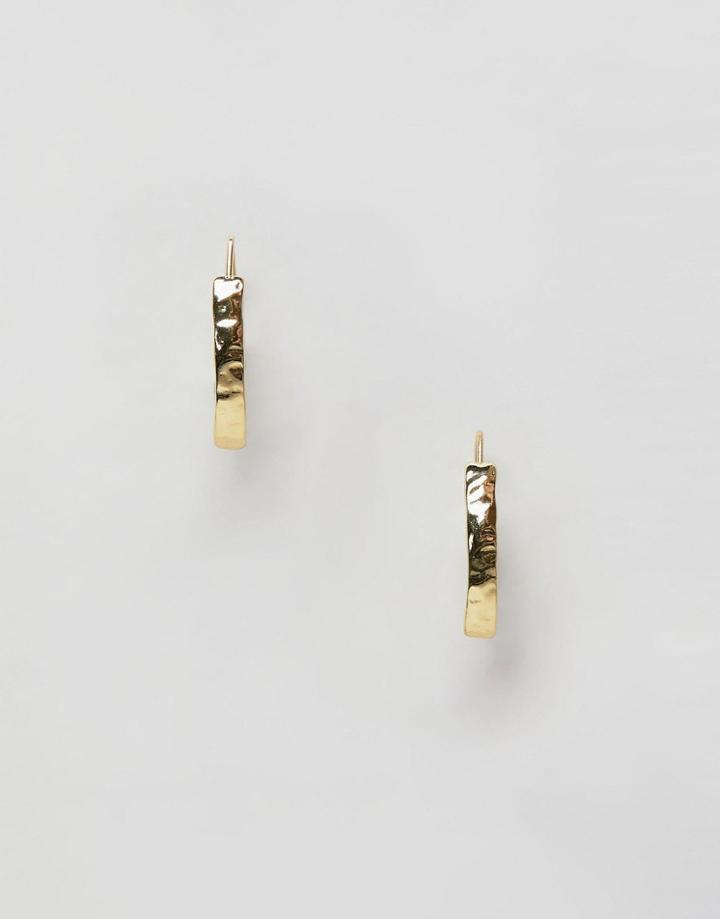 Pilgrim Gold Plated Hammered Stud Earrings - Gold