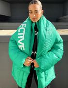 Asos Weekend Collective Detachable Scarf Puffer Jacket In Green-purple