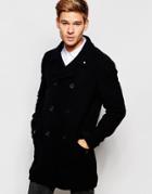 Peter Werth Long Reefer Jacket - Navy