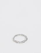 Asos Design Ring In Woven Braid Design In Silver Tone - Silver