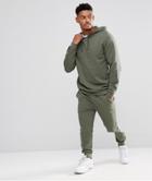 Asos Tracksuit Set Super Skinny Jogger/hoodie Green Save - Green