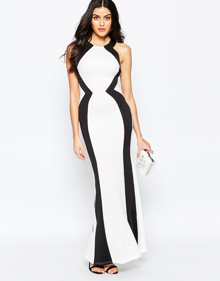 Lipsy High Neck Maxi Dress In Monochrome