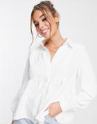 In The Style X Jac Jossa Peplum Hem Shirt In White