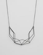 Asos 3d Geo Necklace In Matt Black - Black