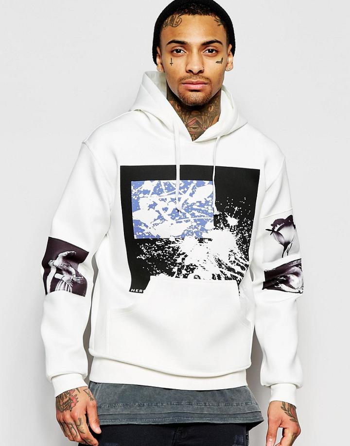 Hero's Heroine Hoodie With Remix Print - White