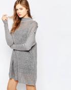 B.young Sweater Dress - Light Gray Marl