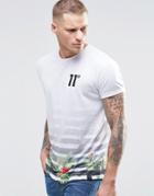 11 Degrees T-shirt With Sublimated Floral Print - White