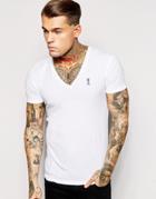 Religion T-shirt With Deep V Neck - White