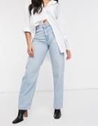 Levi's Loose Straight Jean With Rip In Lightwash Blue-blues