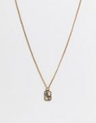 Wftw Embossed Cheetah Gold Chain T-bar Necklace In Gold