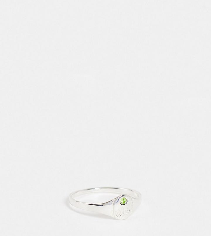 Kingsley Ryan August Birthstone Ring In Sterling Silver With Peridot Crystal