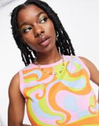 Native Youth Swingy Sleeveless Top In Swirl Print - Part Of A Set-multi