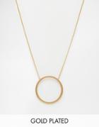 Pilgrim Gold Large Open Circle Long Pendant Necklace - Gold