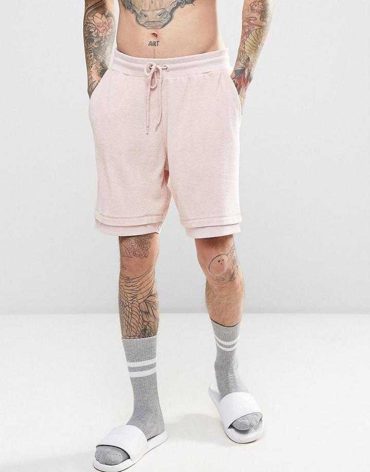 Asos Shorts In Pink Towelling - Pink
