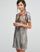 Oasis Premium Sequin Floral Shift Dress - Multi
