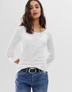 Only Jess 3/4 Sleeve T-shirt - White