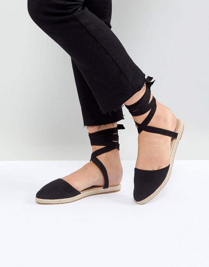 Asos Jaynie Two Part Espadrilles - Black