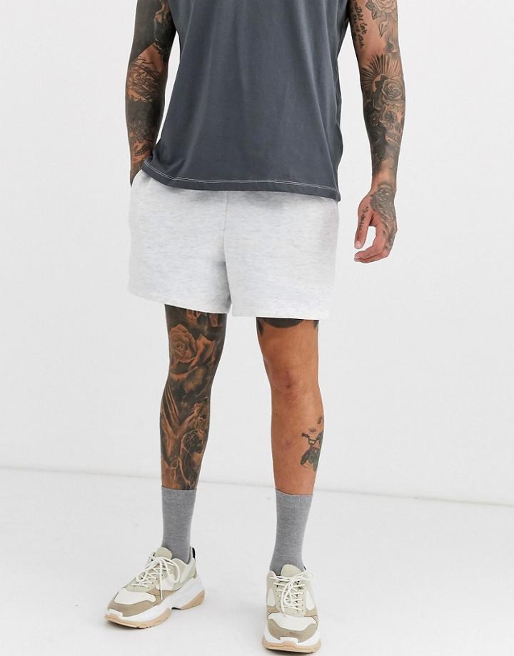 Asos Design Relaxed Shorts In White Marl