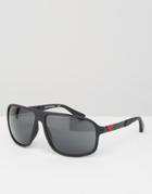 Emporio Armani Aviator Sunglasses With Side Eagle - Black