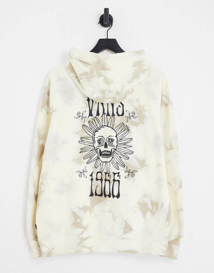 Vans Scattered Tie Dye Back Print Hoodie In Cream-white