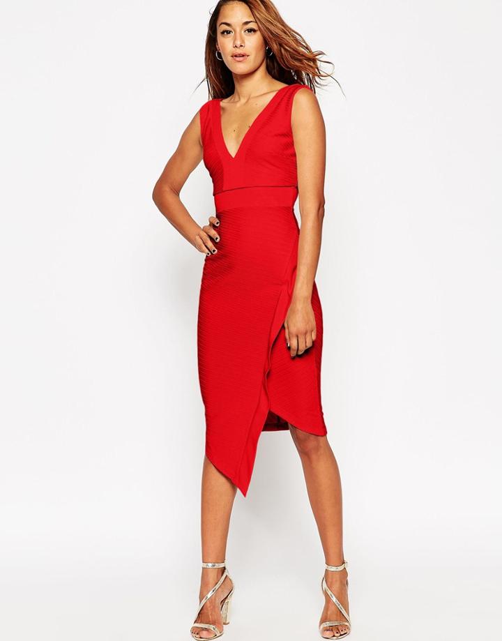 Asos Bandage Asymmetric Body-conscious Dress - Nude