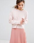 New Look Pearl Embellished Sweater - Pink