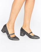Miss Kg Mary Jane Low Heeled Shoes - Silver