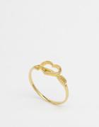 Orelia Arrow Heart Ring - Pale Gold