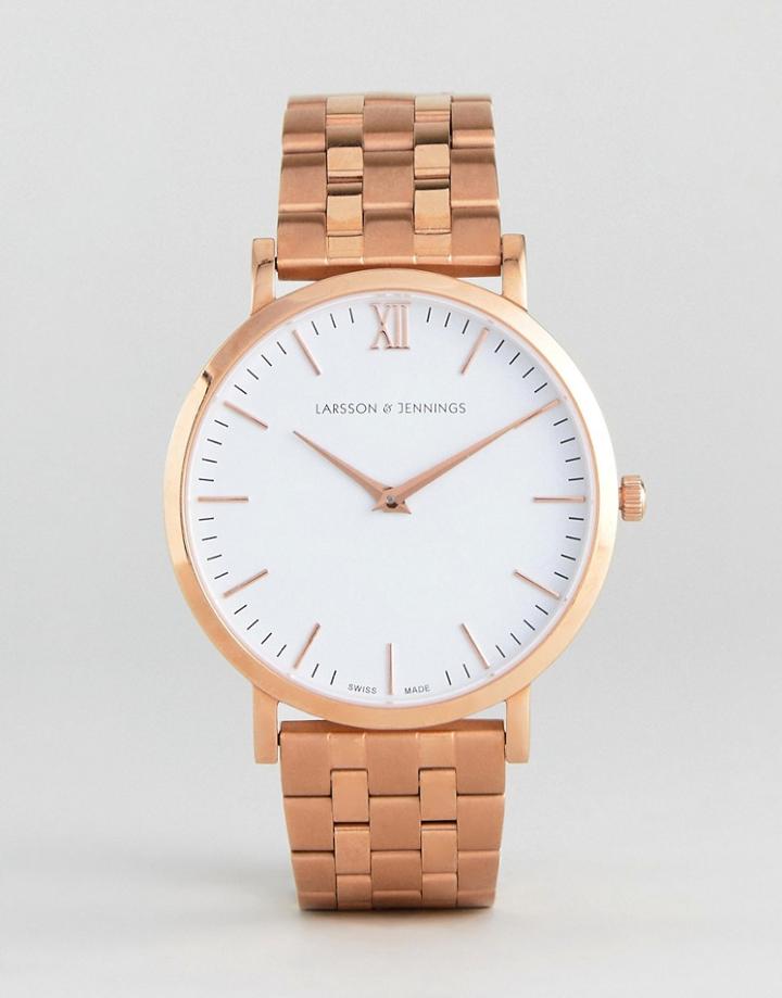 Larsson & Jennings Lgn40 Vasa Bracelet Watch In Rose Gold - Gold