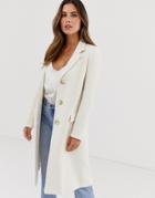 Helene Berman College Coat With Mock Tortoiseshell Buttons - Cream