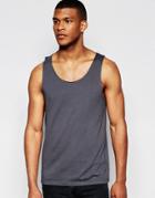 Asos Relaxed Tank In Washed Black - Black